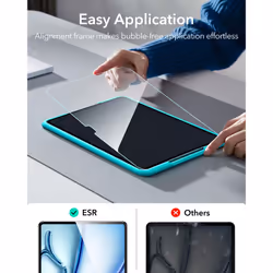 ESR 2 Pack Screen Protector for iPad Air 11 Inch M3/M2 (7th/6th Generation, 2025/2024), 9H Tempered Glass Film Guard with Alignment Frame,