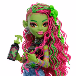 Monster High Venus McFlytrap Doll, Plant Monster with Pet Cat Chewlian & Accessories like Backpack, Notebook, Snacks & More, HRP81