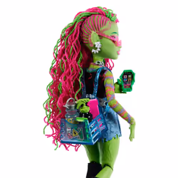 Monster High Venus McFlytrap Doll, Plant Monster with Pet Cat Chewlian & Accessories like Backpack, Notebook, Snacks & More, HRP81