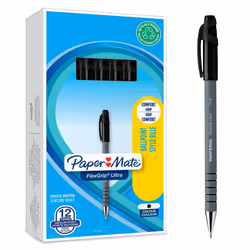 Paper Mate Flexgrip Ultra Ballpoint Pens | Medium Point (1.0mm) | Handwriting Pens & Stationery Supplies | Black Pen Set | 12 ...