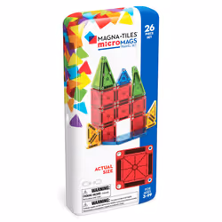 Magna-Tiles microMAGS 26-Piece Travel Magnetic Construction Set ? Bold Colors, The Original Magnetic Building Brand