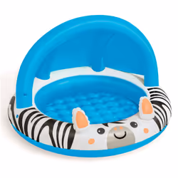 Bestway Shaded Baby Pool | Safari Fun Inflatable Play Centre, UV Sunshade, Inflatable Floor, Zebra Design, Ages 2+