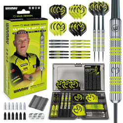 WINMAU Darts Set Michael van Gerwen MvG Steeltip Gift Case - 50 Piece Dart Set | 20g Steel Tip 90% Tungsten Darts | 4 x Shafts | 4 x Flights |