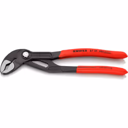Knipex Cobra? High-Tech Water Pump Pliers grey atramentized, with non-slip plastic coating 180 mm 87 01 180