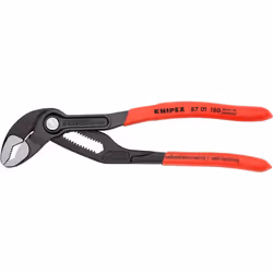 Knipex Cobra? High-Tech Water Pump Pliers grey atramentized, with non-slip plastic coating 180 mm 87 01 180