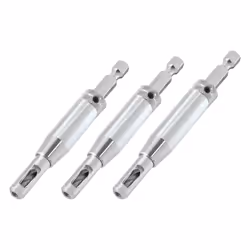 Trend 3-Piece Quick Release Drill Bit Guide Set, 1/4 Inch Hex Shank, HSS Drill Bits, Hinge & Lock Applications, QR/DBG/SET