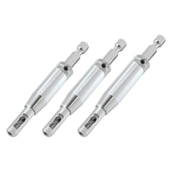 Trend 3-Piece Quick Release Drill Bit Guide Set, 1/4 Inch Hex Shank, HSS Drill Bits, Hinge & Lock Applications, QR/DBG/SET