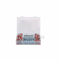 Fischer 538622 Plug Set, Profibox Duopower and Screw Plug Set, Red, Grey, Set of 160 Pieces