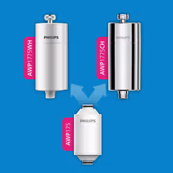 Philips Water - Shower Filter Cartridge, Remove Chlorine and impurities, Filtration Capacity: 50,000 L