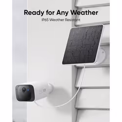 eufy Security Solar Panel (3W) Compatible with eufyCam, Continuous Power Supply, IP65 Weatherproof for Outdoor Surveillance and Camera Charging
