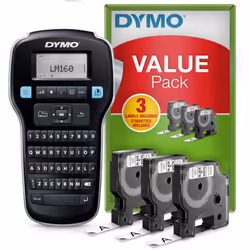 DYMO LabelManager 160 Label Maker Starter Kit with 3 Rolls of D1 Label Tape, Handheld Label Printer Machine, QWERTY Keyboard, ...
