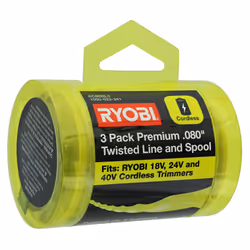 Ryobi One PLUS+ AC80RL3 OEM .080? Twisted Line and Spool Replacement for Ryobi 18v, 24v, and 40v Cordless Trimmers (3 Pack)