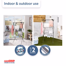 Minky Premium Sure Grip 3 Tier Airer, Stainless Steel, Gunmetal, Standard Size