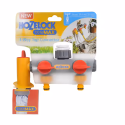 HOZELOCK - Multi-Tap Connector 2-Way : Ideal for Creating 2 Circuits on a Single Tap, With Independent Flow Valve for Each Ou ...