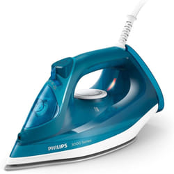 Philips Perfect Care 3000 Series Steam Iron, 2600 W Power, 40 g/min Continuous Steam, 200 g Steam Boost, 300 ml Water Tank, Ceramic Soleplate, Blue