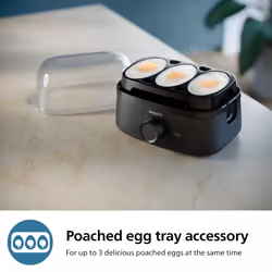 Philips Egg Cooker 3000 Series, Family Size up to 6 Eggs (soft, medium, hard, poached), Easy to clean, Poached Tray & Egg Piercer Accessory, 400W