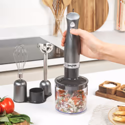 Salter Cosmos 3-in-1 Hand Blender ? Whisk, Blender & Chop, Food Processor, Vegetable Chopper, Stainless Steel Blades, 500ml Chopping Bowl, Whisk &