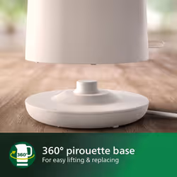 Philips Eco Conscious Edition Kettle 5000 Series, 100% Bio-based plastics*, 1.7 L Capacity, Cordless + 360? Pirouette Base, Silk White Matt Finish,