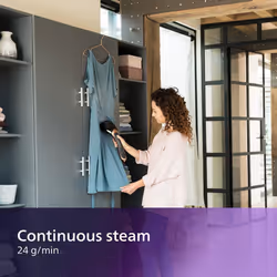 Philips Steam&Go Plus Handheld Clothes Steamer, Vertical and Horizontal Garment Steamer, No Ironing Board Needed, 0.07 Litre, 1300 W, Black/Copper,
