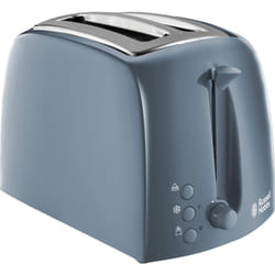 Russell Hobbs Textures 2 Slice Toaster (Extra Wide Slots, 6 Browning levels, Frozen, cancel & reheat function with indicator lights, Removable crumb