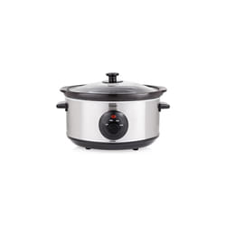 Swan SF17020N 3.5 Litre Oval Stainless Steel Slow Cooker with 3 Cooking Settings, 200W, Silver