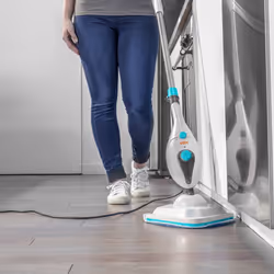Vax Steam Clean Multifunction Steam Mop | Converts to a Handheld | Variable Steam Control - S85-CM, White and Blue
