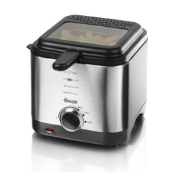 Swan SD6060N 1.5 litre Stainless Steel Fryer with Viewing Window, Non-Stick Coating for Easy Cleaning and Adjustable Thermostat with Indicator Light,