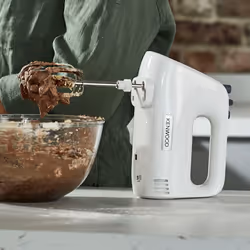 Kenwood Hand Mixer,Electric Whisk, 5 Speeds, Stainless Steel Kneaders and Beaters for Durability and Strength, 450 W, HMP30.A0WH, White