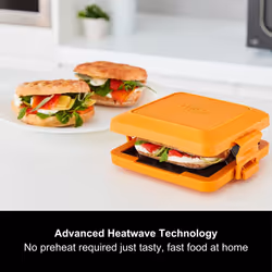Morphy Richards 511644 MICO Toastie Toasted Sandwich Maker Microwavable Cookware, Silicone and Coated Metal, 350 W, Orange