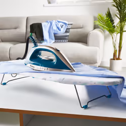 Beldray LA028459PASFEU7 Tabletop Ironing Board - 100% Cotton Cover & Felt Pad for a Smooth Press, Compact & Convenient, Ideal for Left & Right-Handed