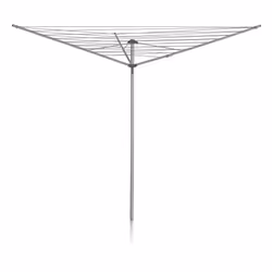 Addis 35m 3 Arm Rotary Washing Line (Grey) Multiple Tension Adjustment, Folding Outdoor Rotating Clothes Dryer & Ground Spike ...