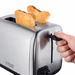 Russell Hobbs 2 Slice Toaster with Perfect Toast Technology for improved evenness (Wide slots, Lift & look feature, 6 Browning levels, Frozen & Cancel