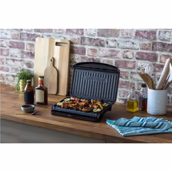 George Foreman Medium Electric Fit Grill [Non stick, Healthy, Griddle, Toastie, Hot plate, Panini, BBQ, Energy saving, Vertical storage, Easy clean,