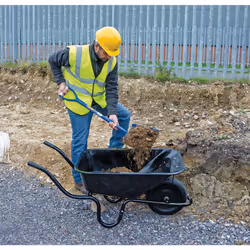 Draper 85L Metal Tray Wheelbarrow | Large Heavy Duty Trolley | Sack Barrow with Pneumatic Wheel | 82755