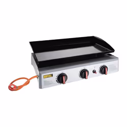 Buffalo 7.5kW Portable Outdoor 3 Burner Gas Griddle Barbecue Hotplate | Stainless Steel | Cooking Area: 630 x 360mm | Supplie ...