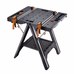 WORX Pegasus WX051 Versatile Multi Function Folding Work Table & Sawhorse with Quick Clamps and Holding Pegs, Portable and Li ...