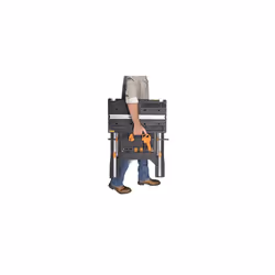 WORX Pegasus WX051 Versatile Multi Function Folding Work Table & Sawhorse with Quick Clamps and Holding Pegs, Portable and Lightweight Workbench,