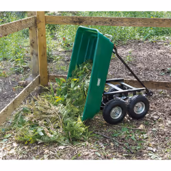 Draper Garden Trolley Cart Heavy Duty | Pull Along Wheelbarrow Trolley with Handle | Garden Tipping Trolley on Wheels with 200kg Load | 58553