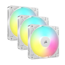 CORSAIR RS120 ARGB 120mm PWM Fans ? Daisy-Chain Connection ? Low-Noise ? Magnetic Dome Bearing ? Triple Pack ? White