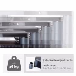 Fellowes Premium Height Adjustable Monitor Stand , Black