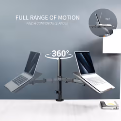 VIVO Single Laptop Notebook Desk Mount Stand - Fully Adjustable Extension with C Clamp (STAND-V001L)