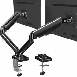 VIVO Dual Arm Monitor Desk Mount Height Adjustable, Tilt, Swivel, Counterbalance Pneumatic Stand, VESA Bracket Arm Fits Most ...