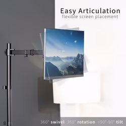 VIVO Extra Tall Single Monitor Desk Mount Stand 39 inch Pole. Features Full Adjustability - Tilt and Articulation, Holds 13 to 32 inch Screens up to