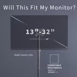 VIVO Extra Tall Single Monitor Desk Mount Stand 39 inch Pole. Features Full Adjustability - Tilt and Articulation, Holds 13 to 32 inch Screens up to