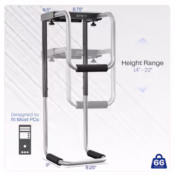 VIVO Heavy Duty Adjustable Under-Desk PC Mount Computer Case Holder Supports up to 66 lbs (MOUNT-PC04A)