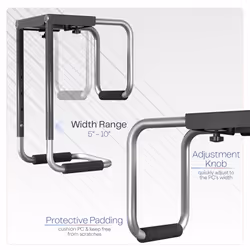 VIVO Heavy Duty Adjustable Under-Desk PC Mount Computer Case Holder Supports up to 66 lbs (MOUNT-PC04A)