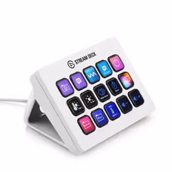 Elgato Stream Deck MK.2 White ? Studio Controller, 15 macro keys, trigger actions in apps and software like OBS, Twitch, ?You ...