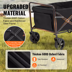 VEVOR Collapsible Folding Wagon Cart, 220lbs Heavy Duty Wagons Carts Foldable with Wheels, Outdoor Portable Garden Cart Utility Wagon for Groceries