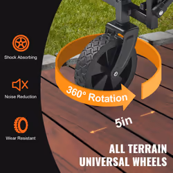 VEVOR Collapsible Folding Wagon Cart, 220lbs Heavy Duty Wagons Carts Foldable with Wheels, Outdoor Portable Garden Cart Utility Wagon for Groceries