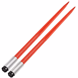 VEVOR Pair Hay Spear 49" Bale Spear 3000 lbs Capacity, Bale Spike Quick Attach Square Hay Bale Spears 1 3/4", Red Coated Bale ...